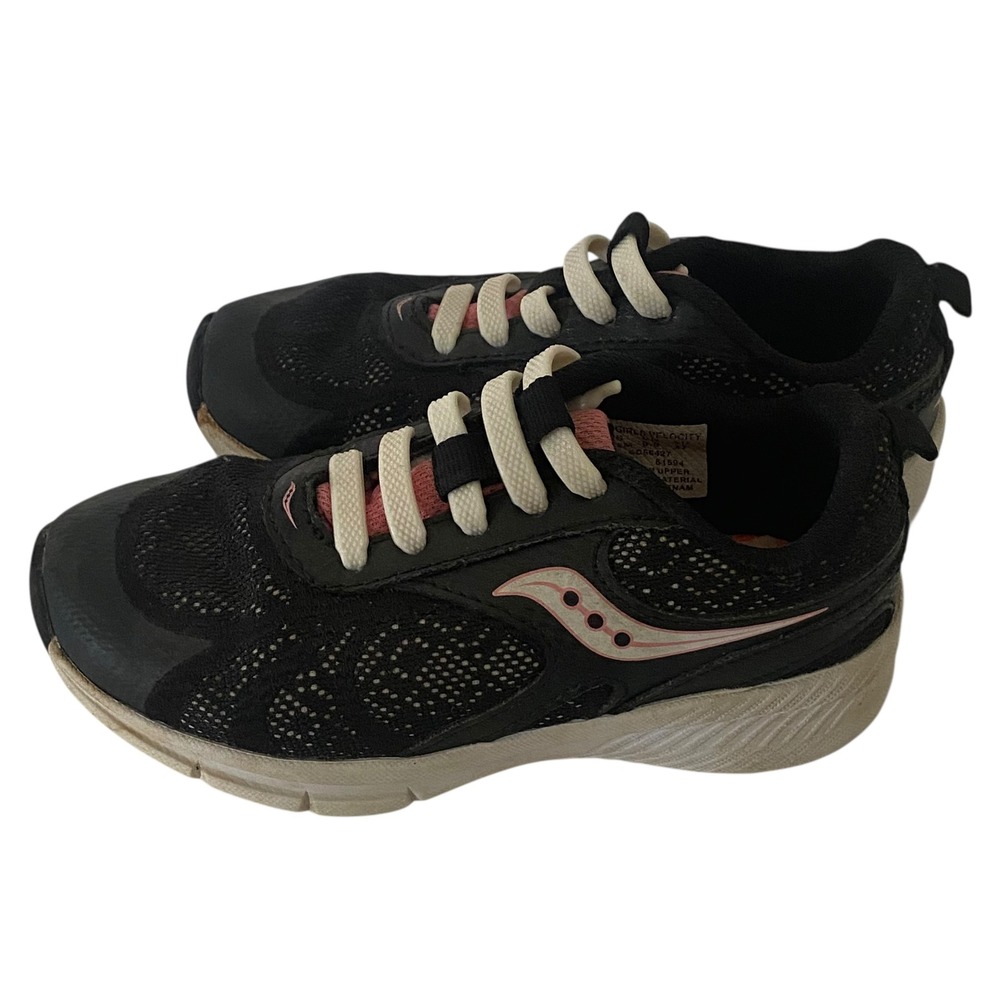 Saucony Girls Velocity Black Pink Running Shoes Sneakers SC56427 Size 10.5M